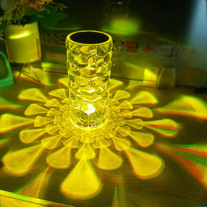 Luminária de Mesa Cristal LED USB Sensível ao Toque - 16 cores