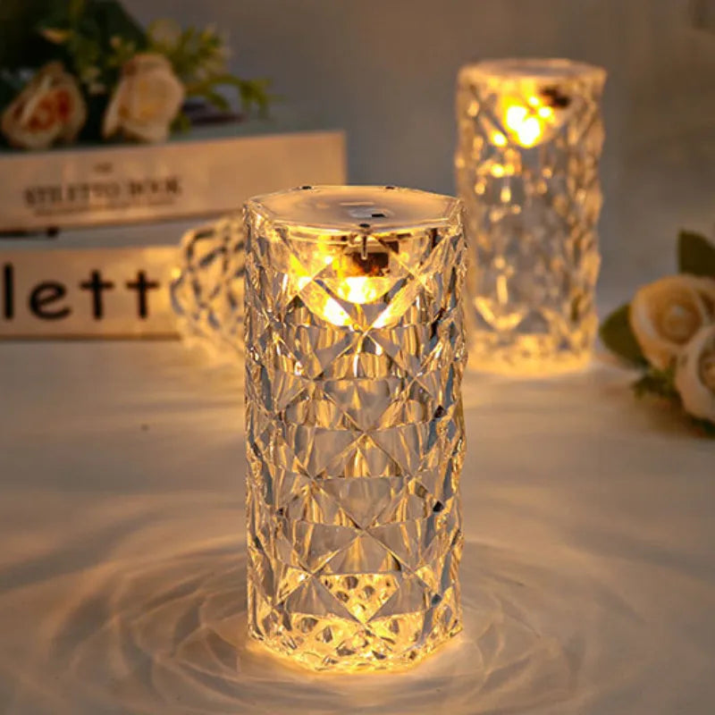 Luminária de Mesa Cristal LED USB Sensível ao Toque - 16 cores