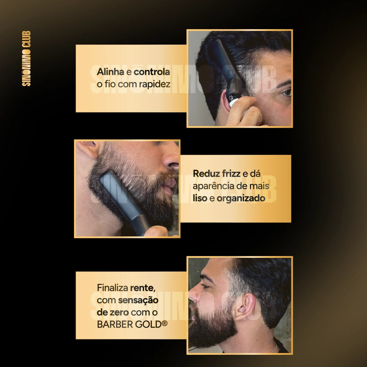 KIT ALPHA:  Pente Térmico Profissional® + Máquina de Acabamento - Barber Gold®