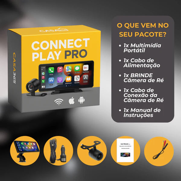 LANÇAMENTO | Kit Multimídia Universal Connect Play Pro + Brinde – Seu Carro Mais Moderno