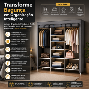 LANÇAMENTO | Guarda Roupa 8 em 1 Dobrável Armário Organizador | Organização Inteligente