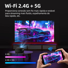 Projetor 300 Polegadas Bettdow Smart 4K 25000lm Google TV Netflix Bluetooth + Kit Brinde Exclusivo