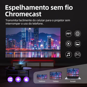 Projetor 300 Polegadas Bettdow Smart 4K 25000lm Google TV Netflix Bluetooth + Kit Brinde Exclusivo