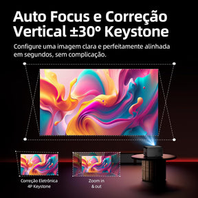 Projetor 300 Polegadas Bettdow Smart 4K 25000lm Google TV Netflix Bluetooth + Kit Brinde Exclusivo