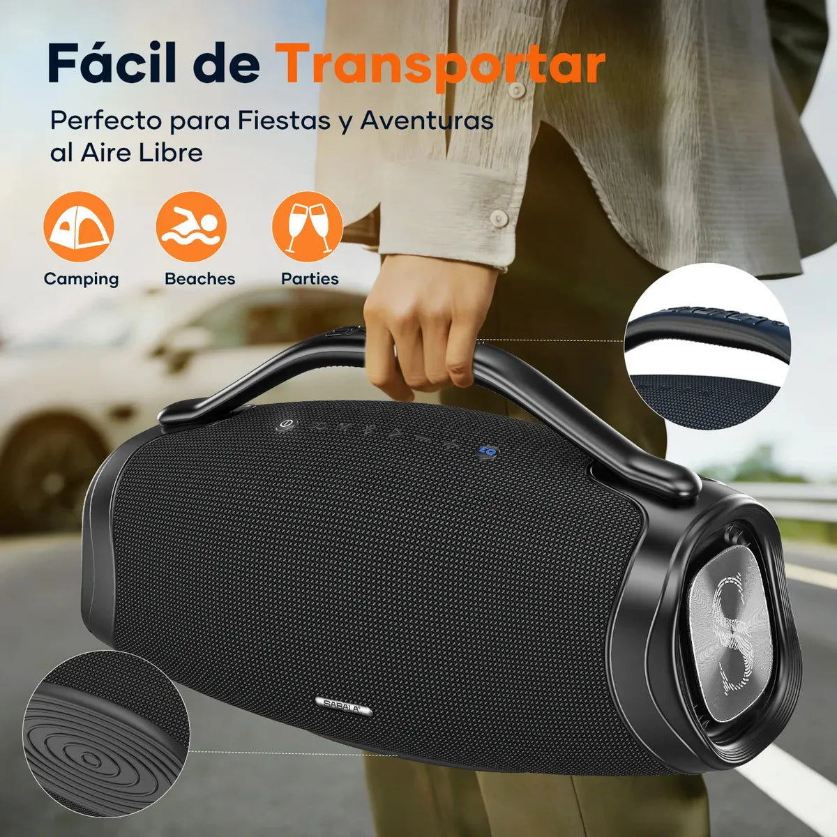 LANÇAMENTO | Caixa de Som Bluetooth 200W 39000mah EQ IPX6 Sabala DRa-909 Exclusiva | POTÊNCIA E GRAVE