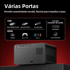 Projetor 300 Polegadas Bettdow Smart 4K 25000lm Google TV Netflix Bluetooth + Kit Brinde Exclusivo