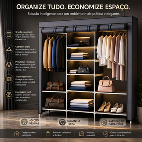 LANÇAMENTO | Guarda Roupa 8 em 1 Dobrável Armário Organizador | Organização Inteligente