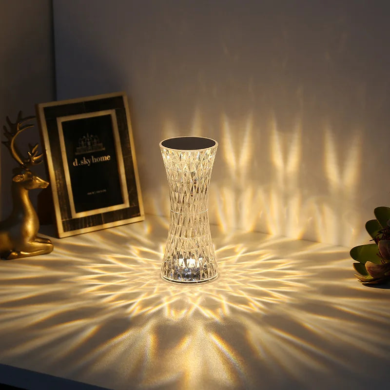 Luminária de Mesa Cristal LED USB Sensível ao Toque - 16 cores
