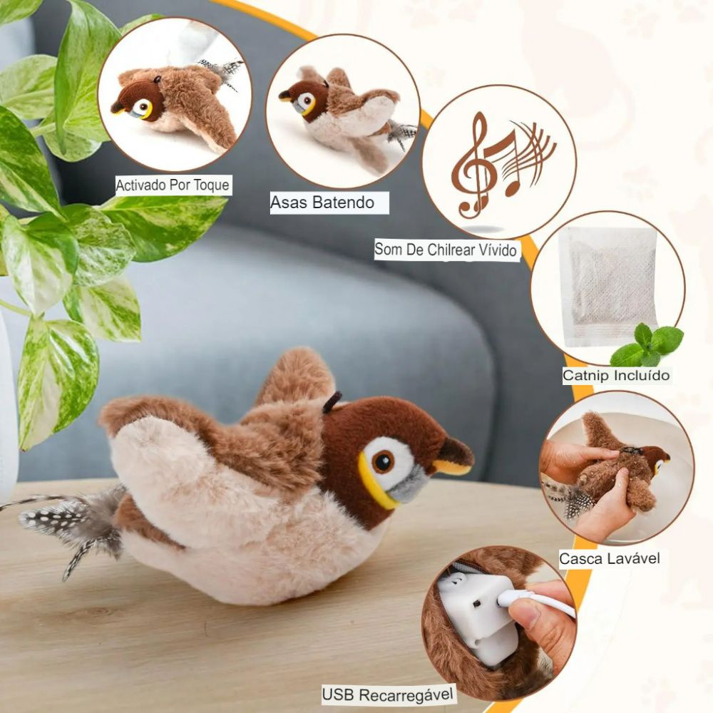 Super Passáro Brinquedo Interativo para Gatos