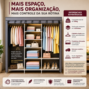 LANÇAMENTO | Guarda Roupa 8 em 1 Dobrável Armário Organizador | Organização Inteligente