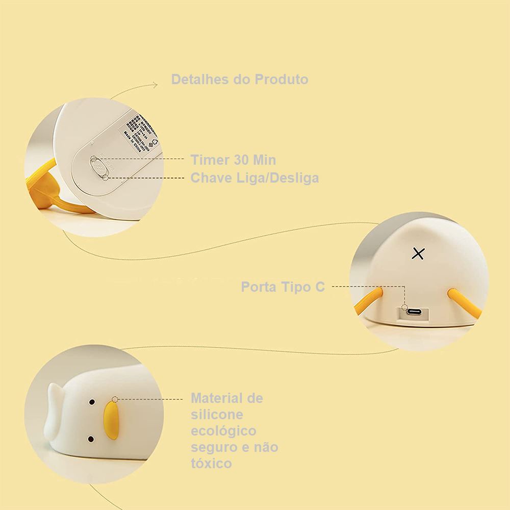 Luminária Infantil de Silicone - Pato Relax