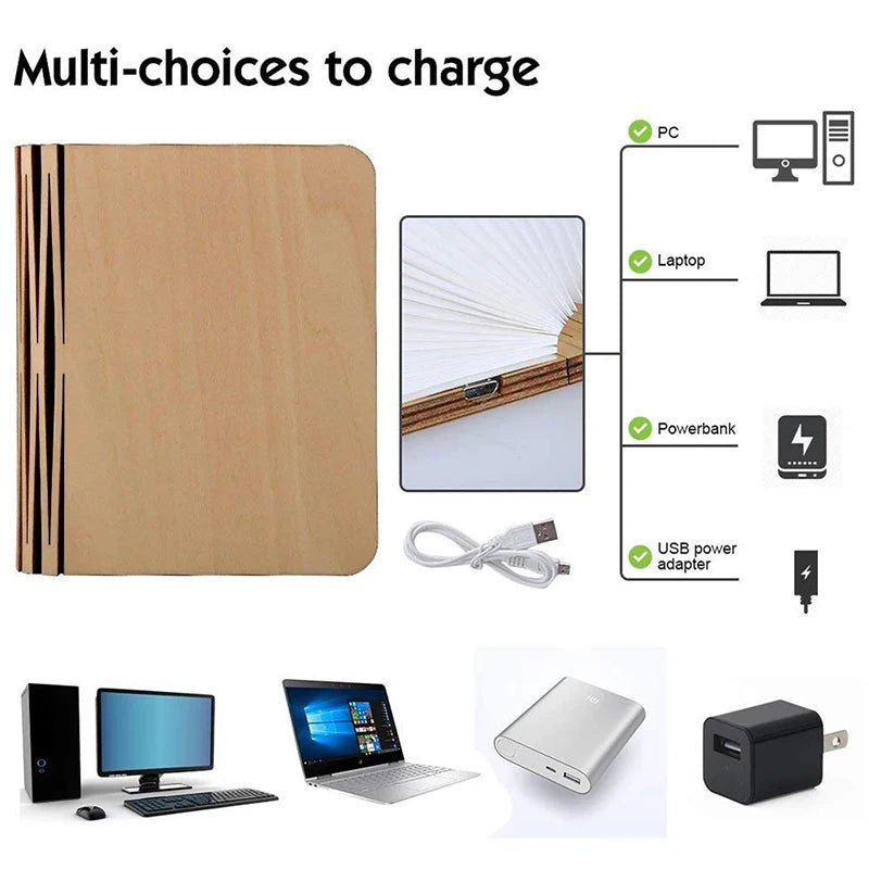 Luminária Livro Led 5 Cores Portátil - WiseExpress - Faça suas compras na loja mais verde e positiva do mundo!